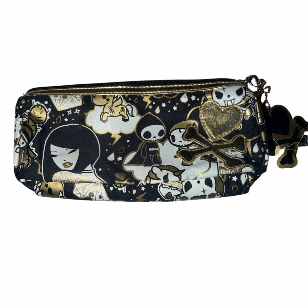 Tokidoki Black and Gold Character Pencil or Cosmetic‎ Case
